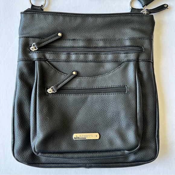 Rosetti Crossbody Bag Shoulder Bag Multiple Pockets Lined Purse Medium Black - Picture 2 of 10
